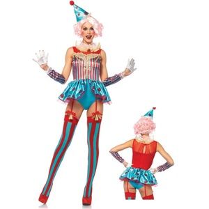 4 PC Delightful Circus Clown Halloween Sexy Costume S